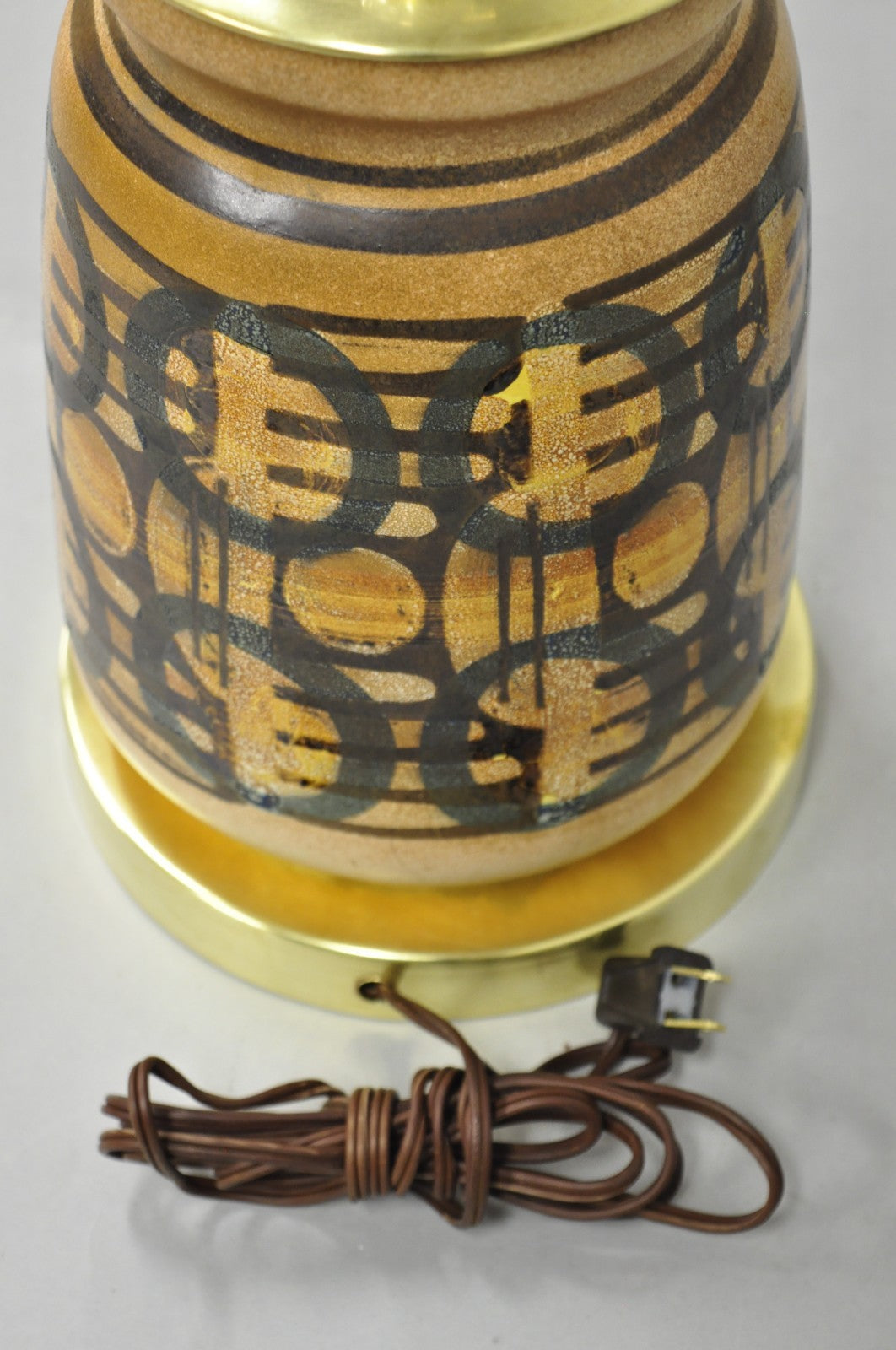 Vintage Mid Century Modern Lapid Pottery Israel Ceramic Vase Table Lamp