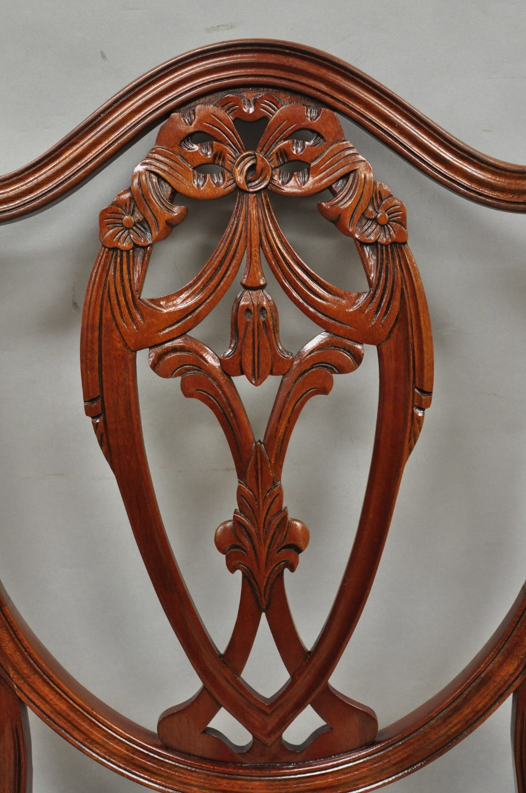Vintage Sheraton Federal Mahogany Shield Back Dining Room Chairs - Set of 6