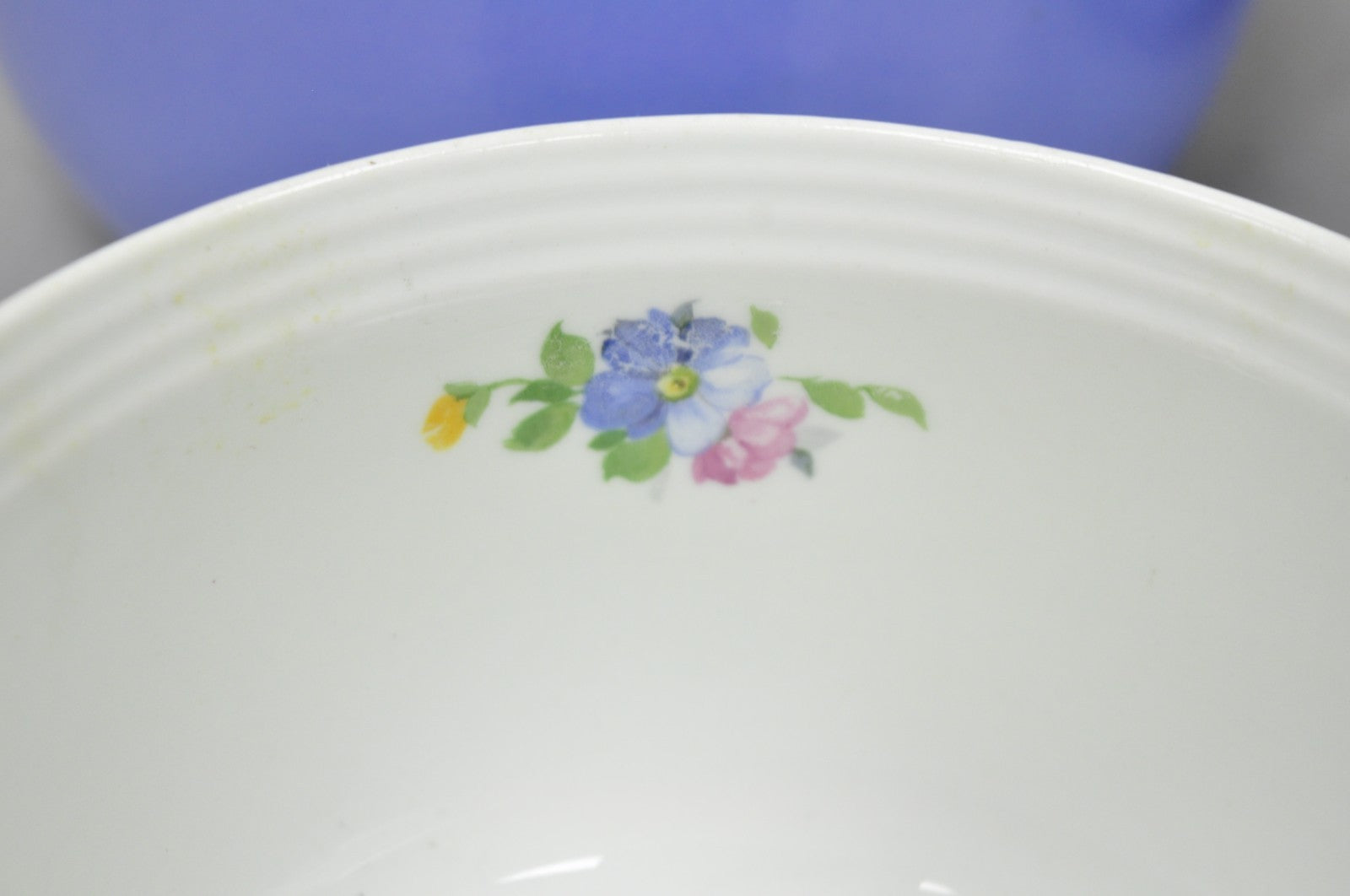 Vintage Hall's "Rose Parade" 1259 Blue Ceramic Nesting Mixing Bowls - Set of 3