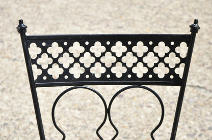 Vintage Salterini Style Wrought Iron Small Garden Patio Bistro Dining Set - 3 pc
