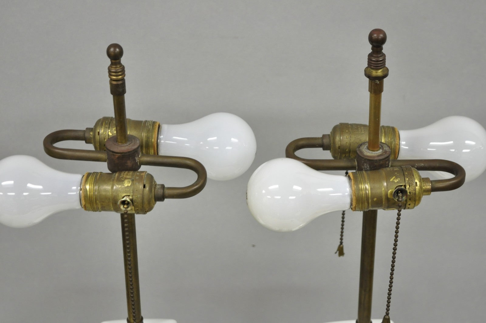 Porcelaine de Paris French Country Toile Porcelain Jardinierie Table Lamps Pair