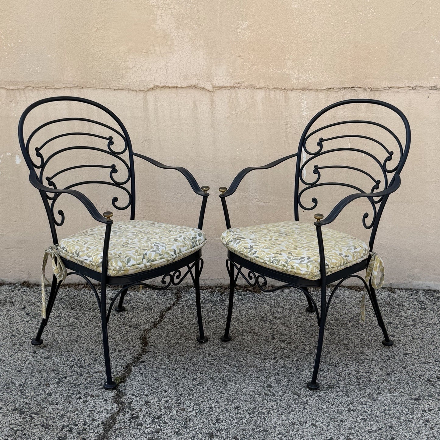 Contemporary Scrolling Wrought Iron Patio Loveseat & Arm Chair Set - 4 pcs