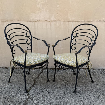 Contemporary Scrolling Wrought Iron Patio Loveseat & Arm Chair Set - 4 pcs