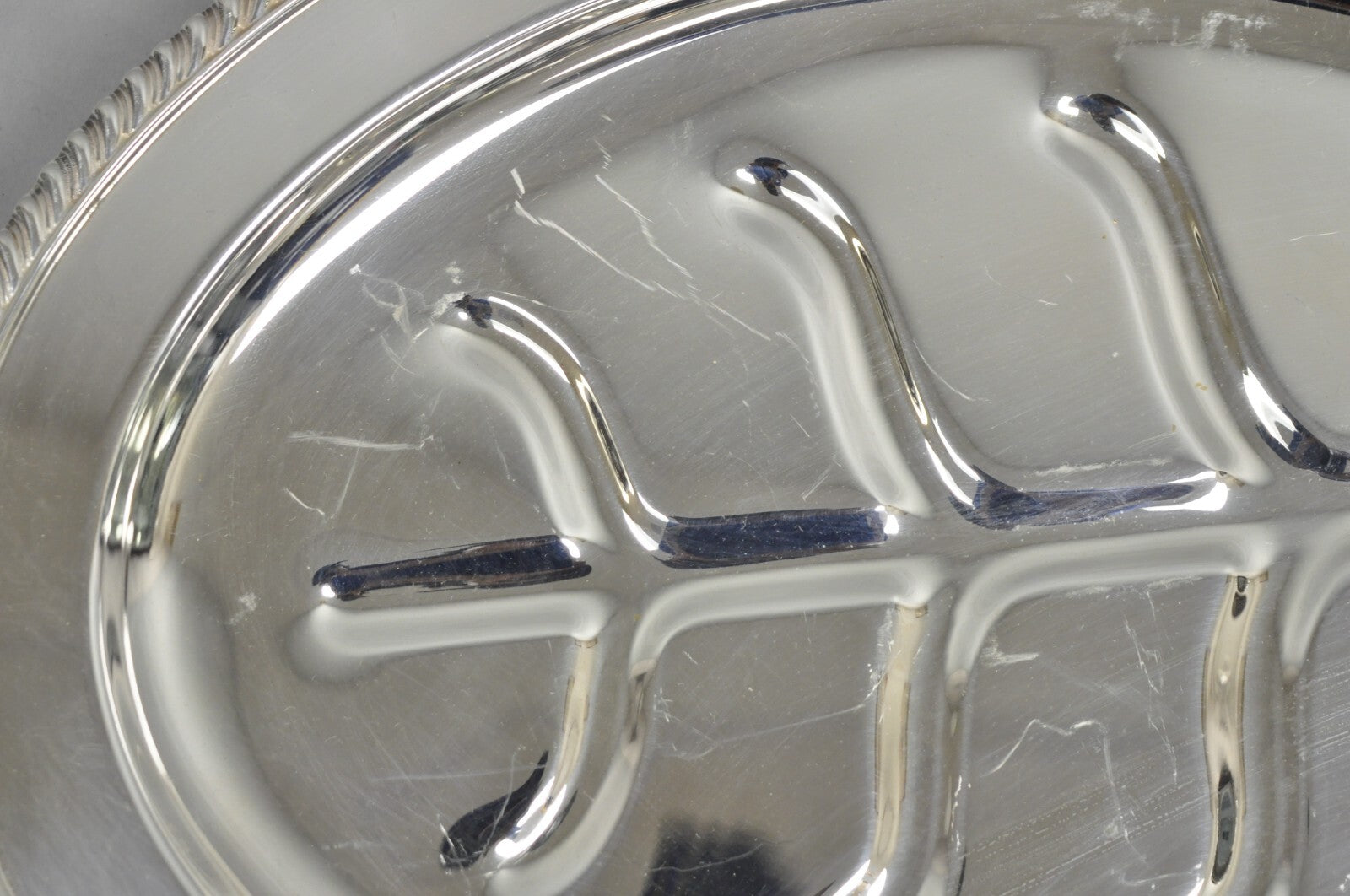 Vintage Sheffield Victorian Silver Plated Meat Cutlery Oval Serving Platter Tray