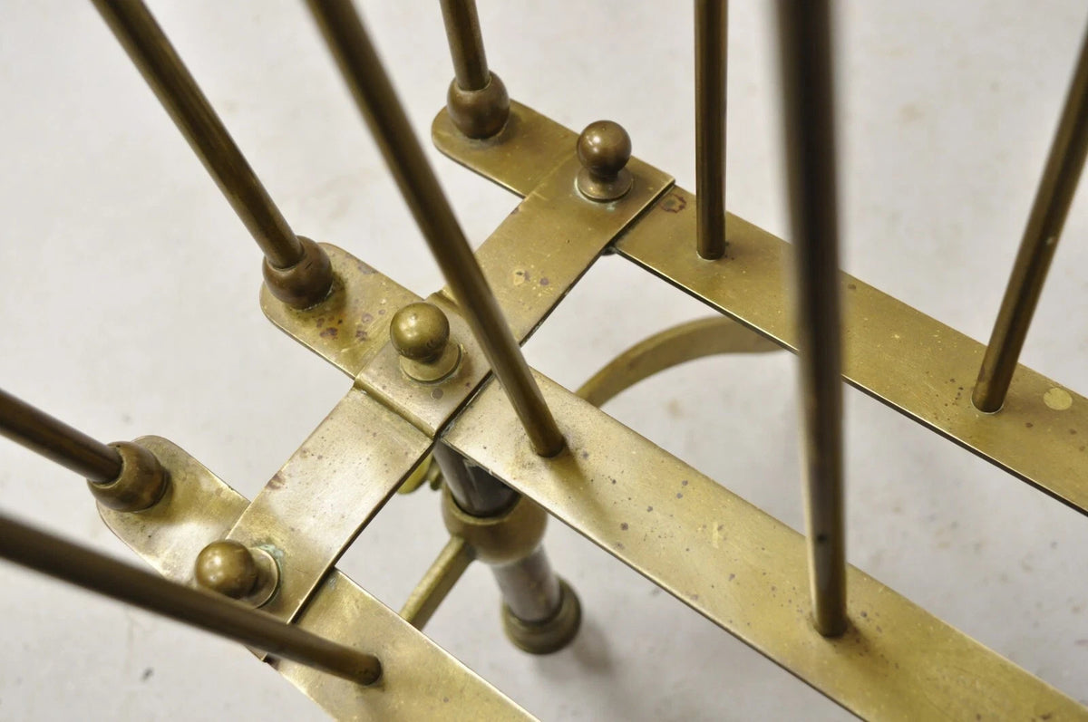 Vintage A. Ravenel Paris French Mid Century Modern Brass Magazine Rack Stand