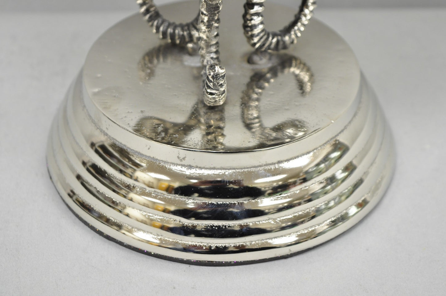 Decorative Nautical Silver Plated Seahorse Clamshell Pedestal Compote Candy Dish