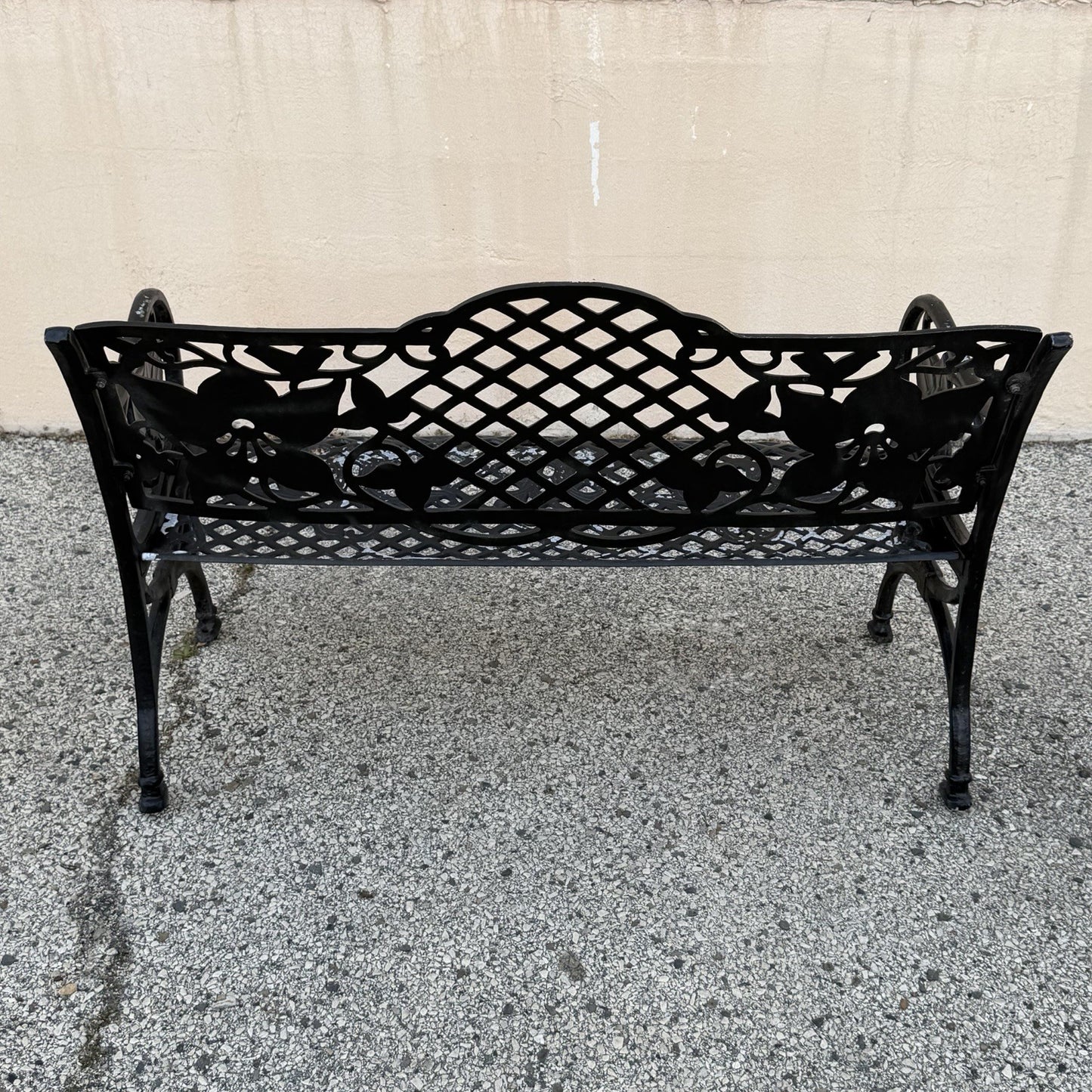 Contemporary Art Nouveau Style Cast Aluminum Garden Patio Garden Bench Loveseat