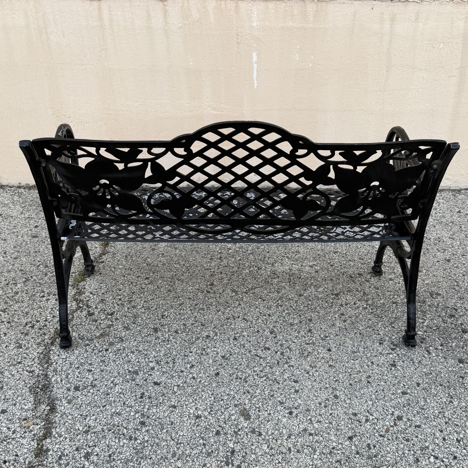 Contemporary Art Nouveau Style Cast Aluminum Garden Patio Garden Bench Loveseat