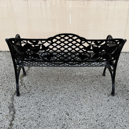 Contemporary Art Nouveau Style Cast Aluminum Garden Patio Garden Bench Loveseat