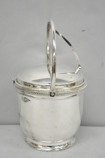 Vintage Victorian Silver Plated Reticulating Hinge Ice Bucket w/ "B" Monogram