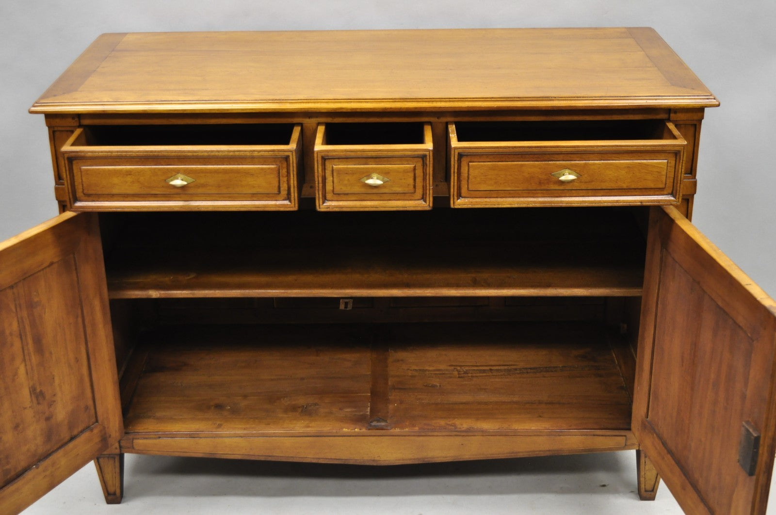 Vintage French Country Cherry Wood Server Buffet Sideboard Cabinet by MNdB
