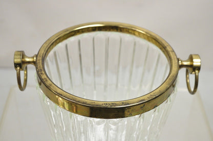 Vintage Hollywood Regency Brass & Glass Champagne Wine Chiller Ice Bucket