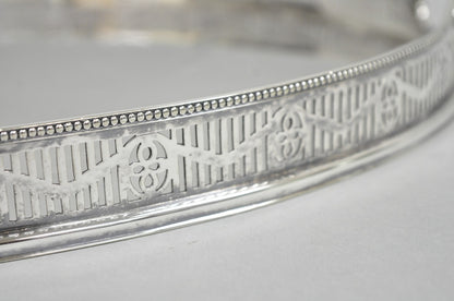 Antique English Sheffield Edwardian Silver Plated Oval Serving Platter Tray