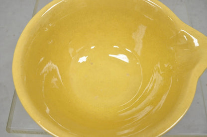 American Provincial Country Primitive Yellow Pottery Ceramic Wash Basin Bowl