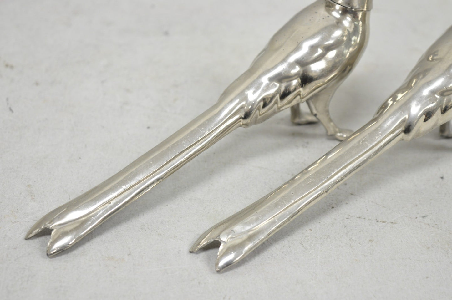 Vintage Pheasant Bird Silver Plated Figurine Salt & Pepper Shakers - a Pair