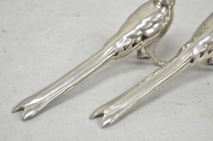 Vintage Pheasant Bird Silver Plated Figurine Salt & Pepper Shakers - a Pair