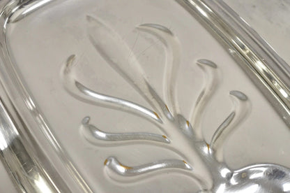 English Victorian 3 Section Silver Plated Meat Cutlery Serving Platter Tray