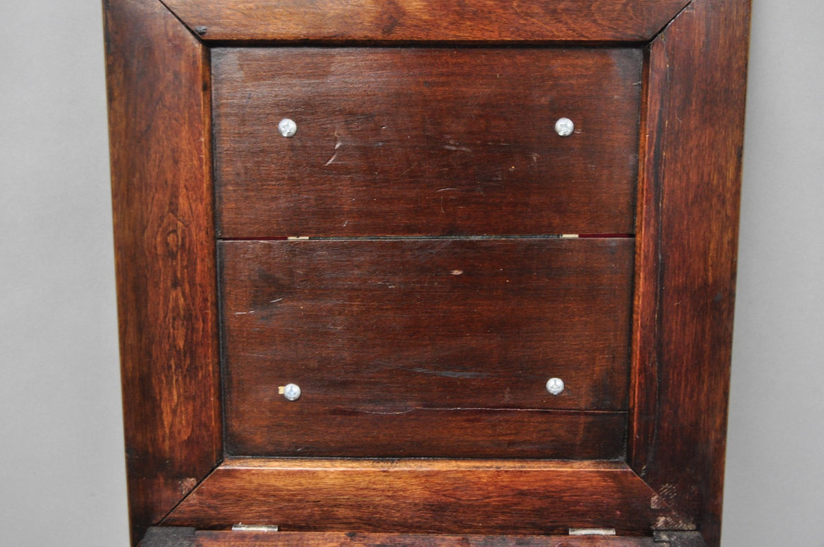 Antique Flip Top Georgian Chippendale Style Mahogany Shoe Shine Box Footstool