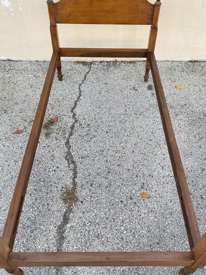 Antique American Federal Maple Wood Canopy Single Twin Poster Bed Frame