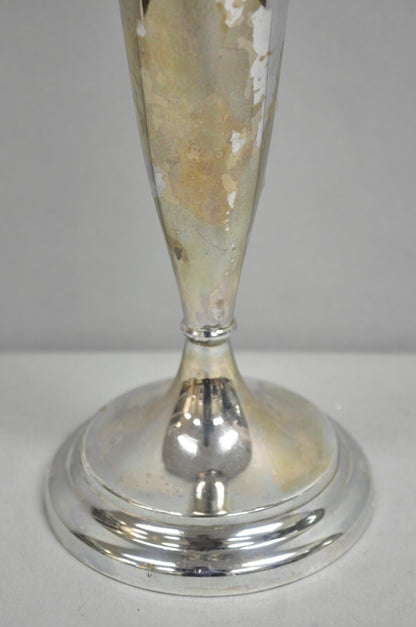 Vintage Federal Silver Co Art Nouveau Silver Plated 15" Fluted Trumpet Vase