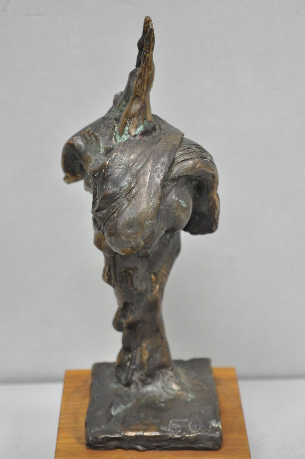 Vintage Elbert Weinberg "Scroll" Bronze Brutalist Abstract Sculpture Figure