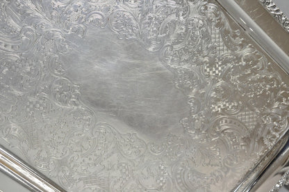 Vintage Victorian Silver Plated Twin Handle Platter Bar Tray by Henley Community
