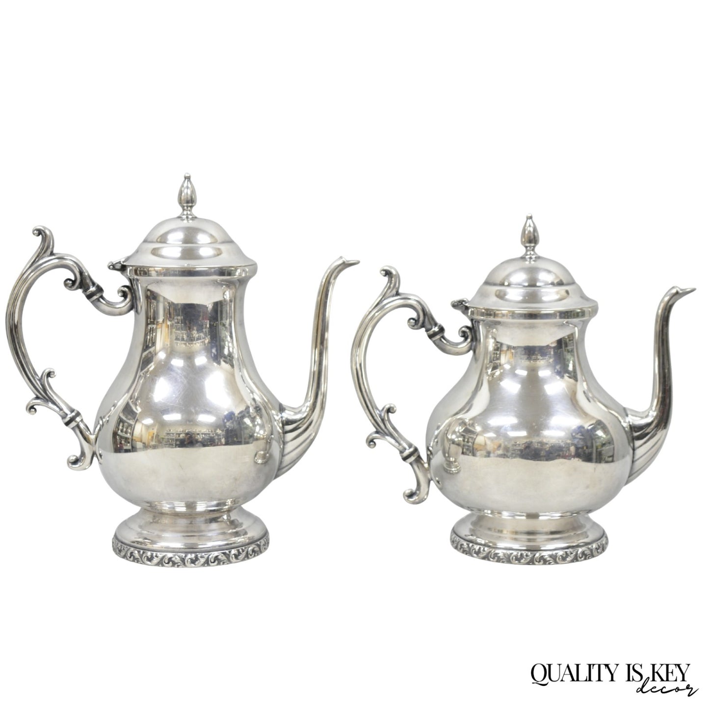 Vintage Victorian Silver Plated Coffee Pot & Tea Pot by National 3000 & 3001