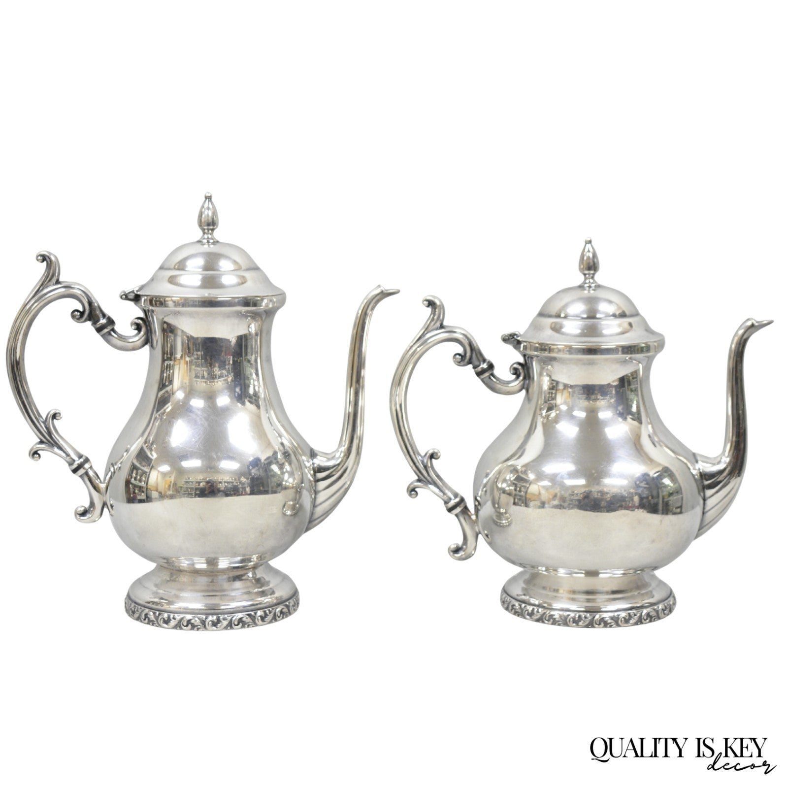 Vintage Victorian Silver Plated Coffee Pot & Tea Pot by National 3000 & 3001