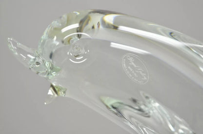 Royal Gallery Italian Crystal Glass 12" Dolphin Fish Sculpture Murano Style