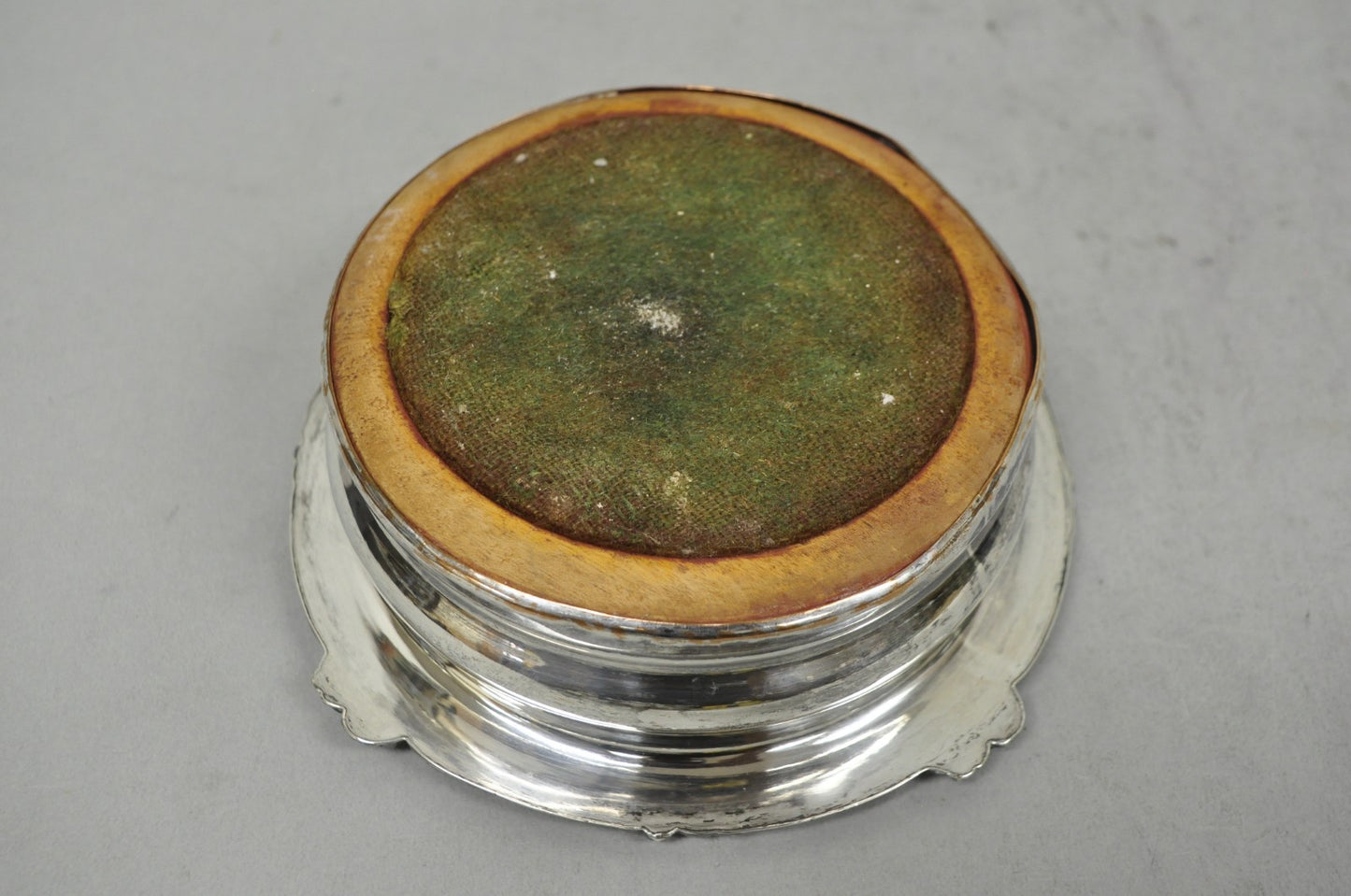 Antique English Victorian Silver Plated Rose Repousse Bar Wine Bottle Coaster