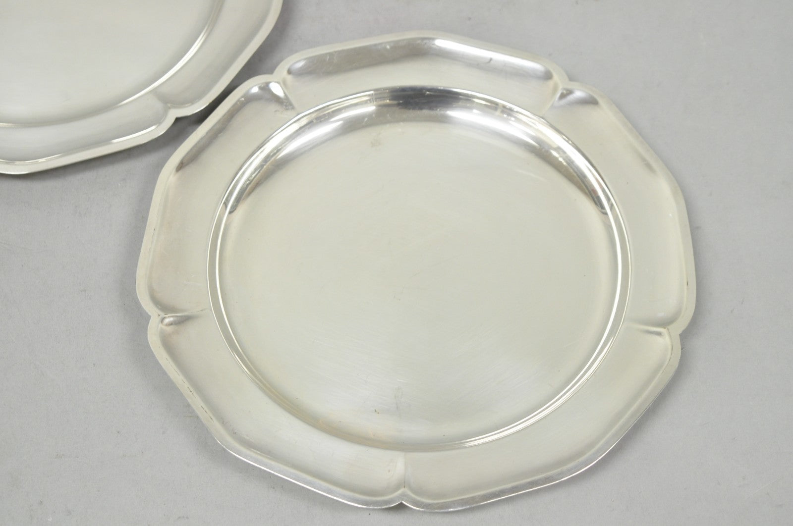 Vintage International Silver Co 221 Modern Silver Plated 12" Platter Dish - Pair