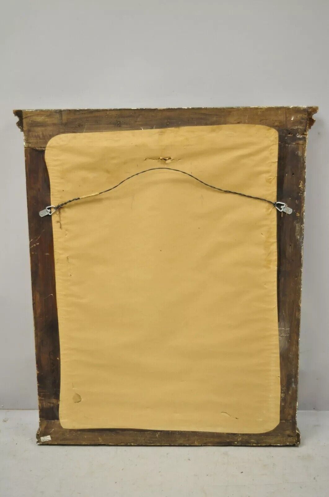 Antique Italian Florentine Giltwood Distressed Gold Looking Glass Wall Mirror
