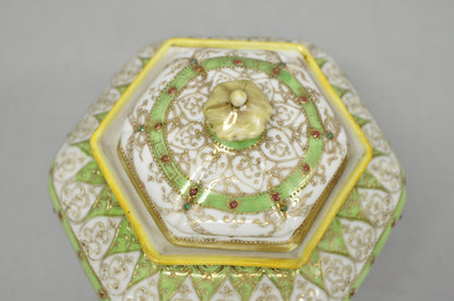 Antique Nippon Noritake Hand Painted Porcelain Gold Gilt Draped Biscuit Jar