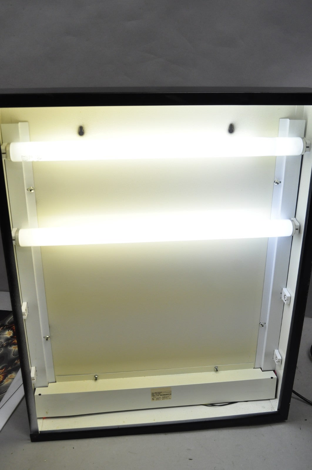 Vintage 1990s Illuminated Shadowbox Psychedelic Wall Art Framed Poster 30x24