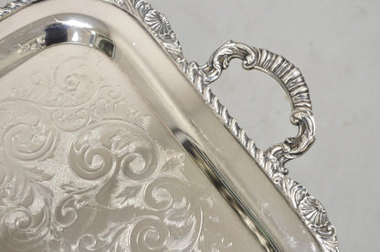 Vintage Marlboro Victorian Style Silver Plated Butlers Serving Platter Tray