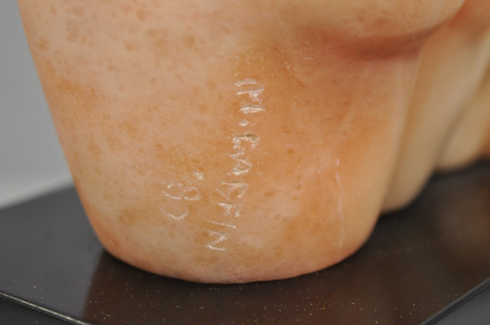 Morton Gaffin "Adam & Eve" Modernist Carved Peach Alabaster Nude Sculpture