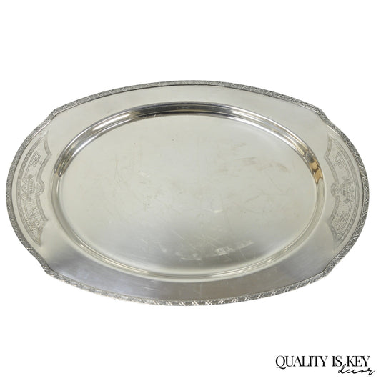 Vintage Victorian Benedict Hammer Craft 302 Silver Plated Harvest Serving Tray