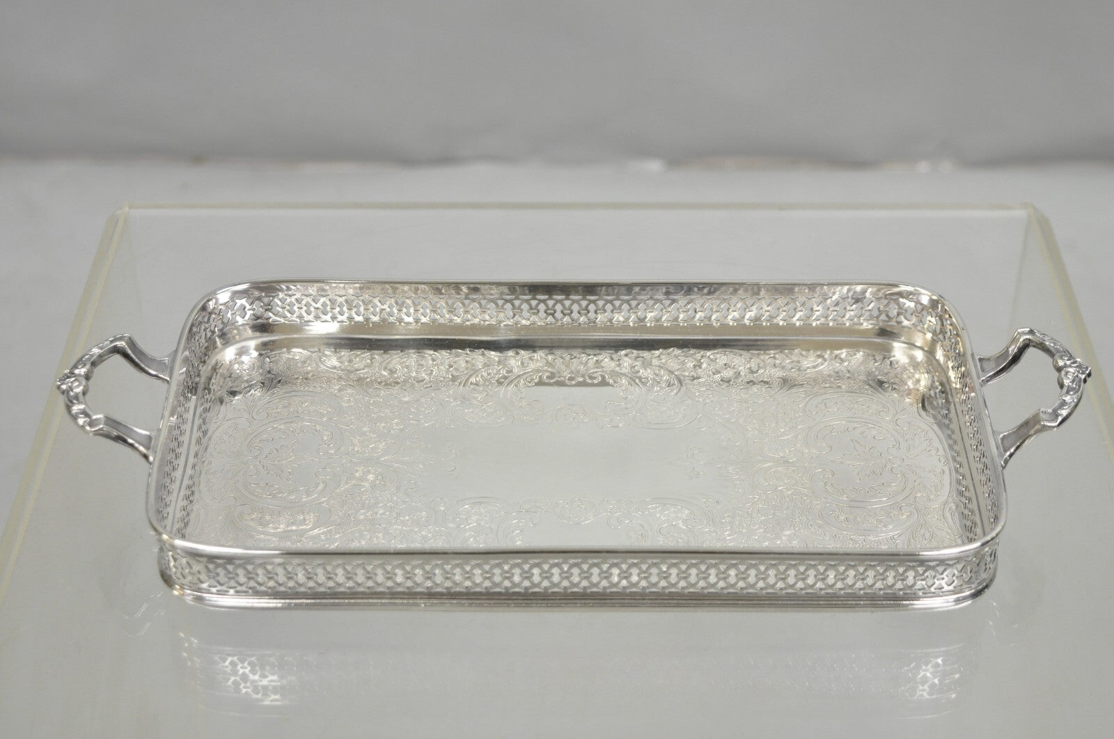 Vintage Wallace 335 Victorian Silver Plated Small Whatnot Trinket Dish Tray