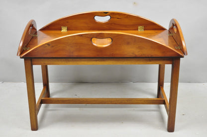 English Georgian Chippendale Mahogany Burl Wood Butlers Tray Top Coffee Table