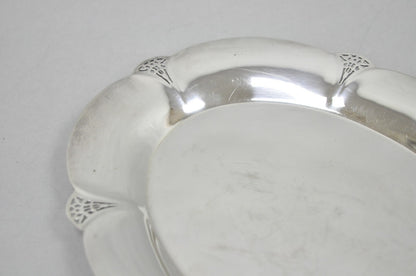 Vintage Art Deco WM Rogers 411 Silver Plated Small Oval Scalloped 11" Dish Tray