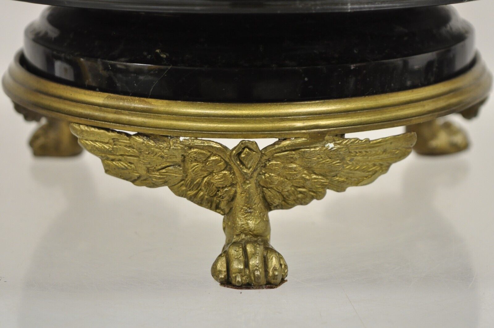 French Regency Style Black Marble and Bronze Figural Swans Centerpiece Bowl