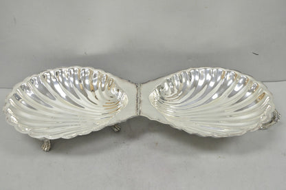 Vintage Regency Style Silver Plated Clam Shell Hinged Warmer with Floral Handle