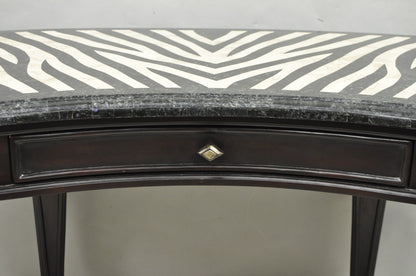Seven Seas by Hooker Furniture Zebra Tessellated Stone Kidney Shaped Table Desk