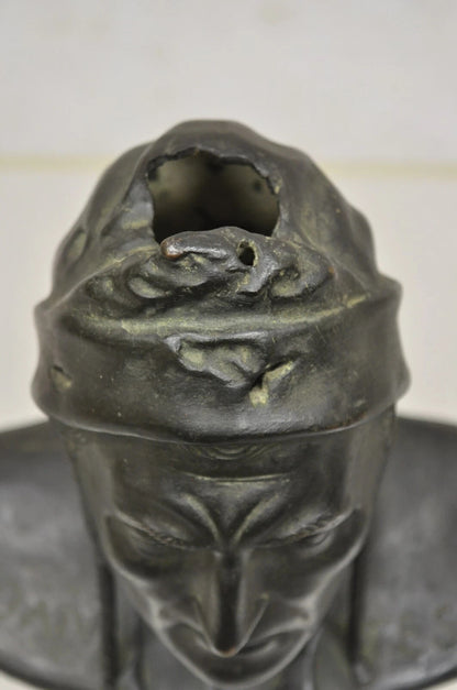 Antique Cast Bronze 9" Dante Dantes Alighieri Bust Sculpture Statue
