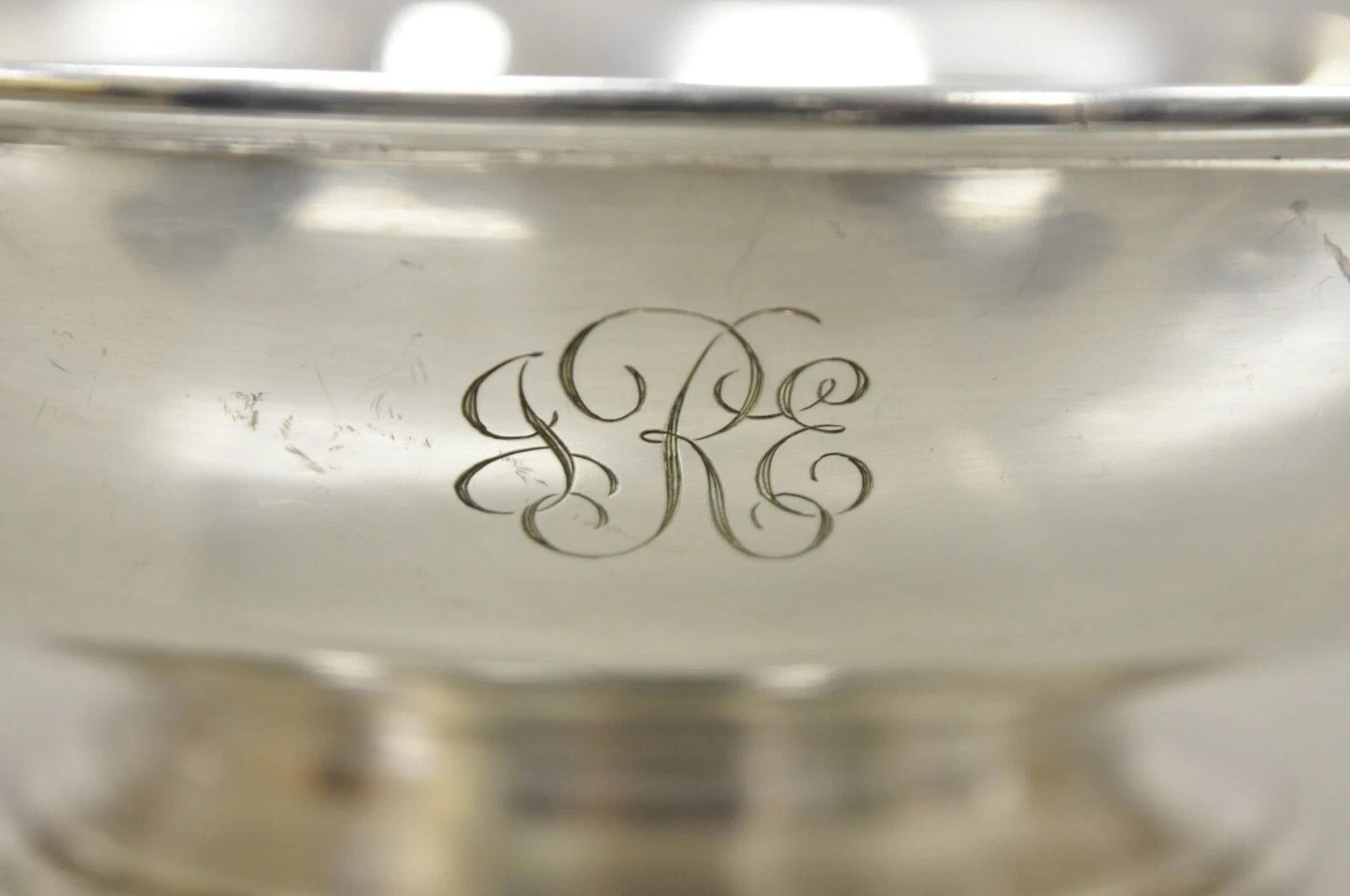 L.B.S. Co. English Sheffield Round Silver Plated Twin Handle Shallow Bowl Dish