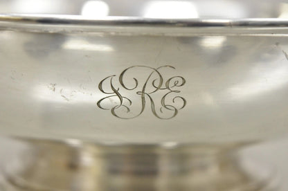 L.B.S. Co. English Sheffield Round Silver Plated Twin Handle Shallow Bowl Dish