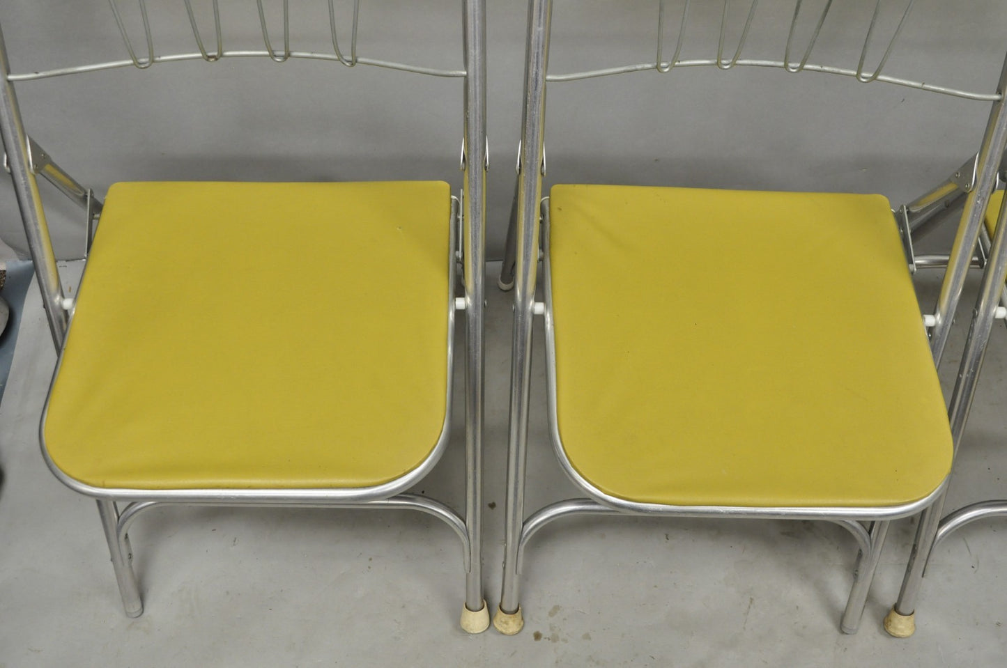 Vintage Mid Century Modern Aluminum Folding Dining Chairs by Airlite - Set of 4