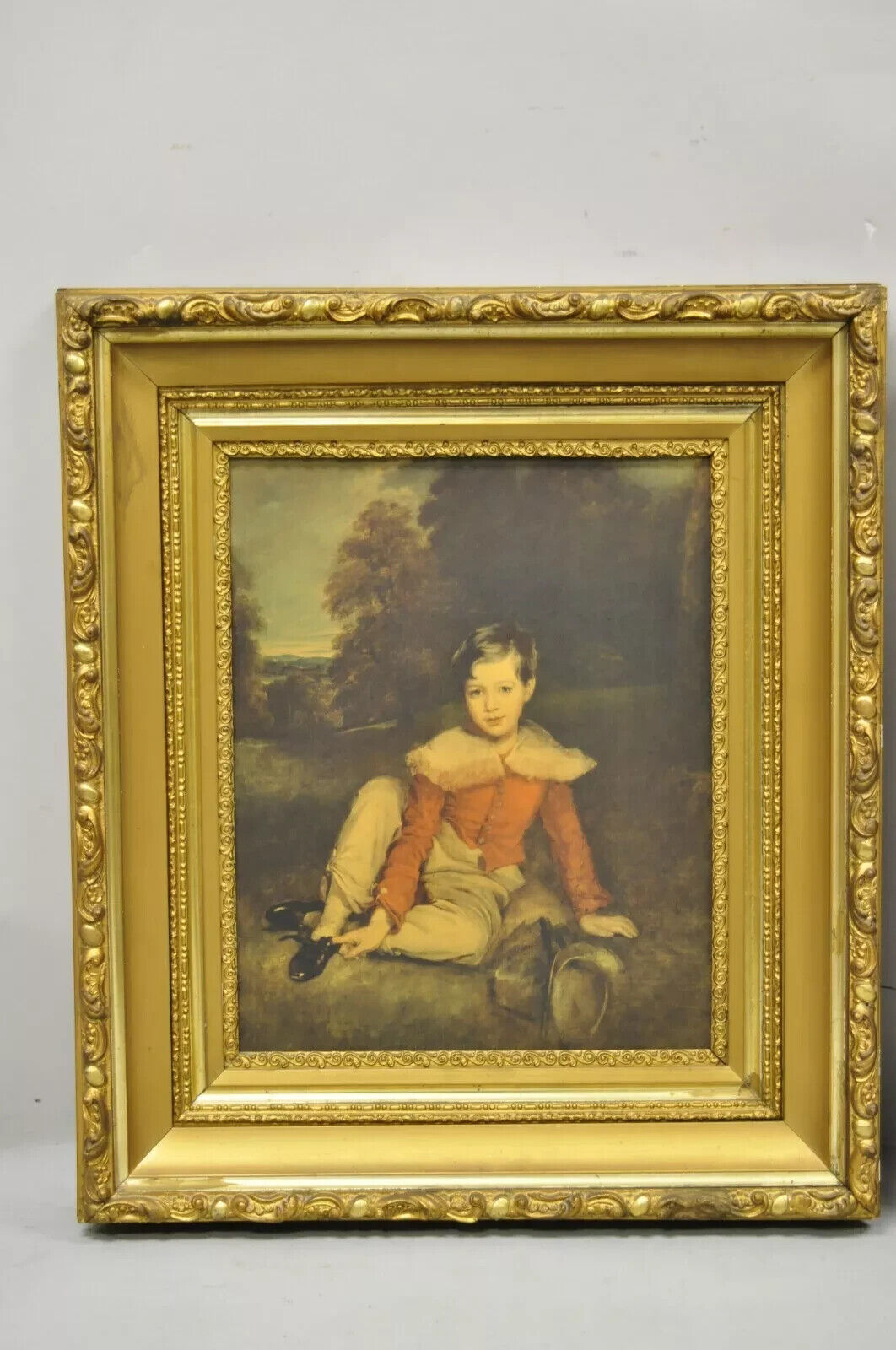 Vintage Gold Frame Hans Volkmann Art Print Little Princess Girl Lord Seaham Boy