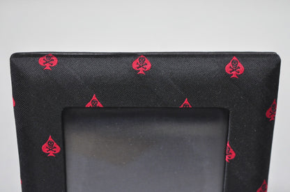 Ralph Lauren Ealing Skull and Spade Black & Red Fabric 4x4 Photo Picture Frame