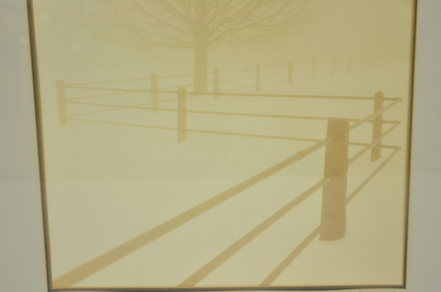 Vintage David Lorenz Winston Solitude Tree Fence Winter Landscape Signed Print